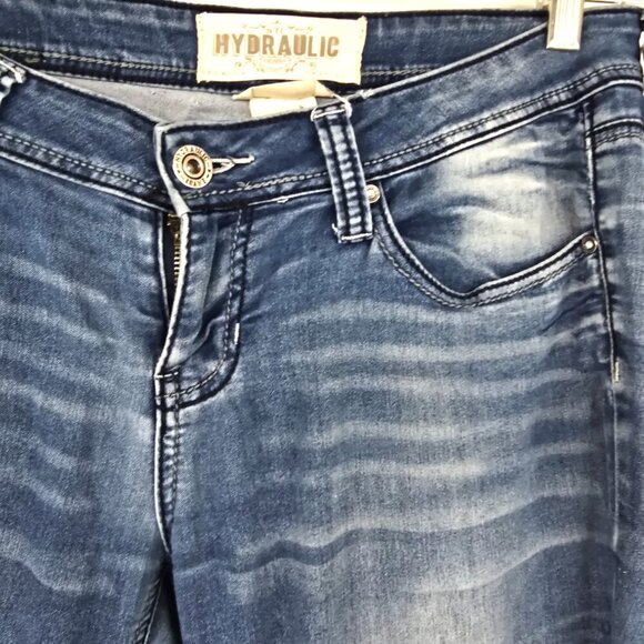 Hydraulic Nolita Microboot Flap POckets LOw Rise Y2K 90s Denim Jeans - Picture 5 of 8